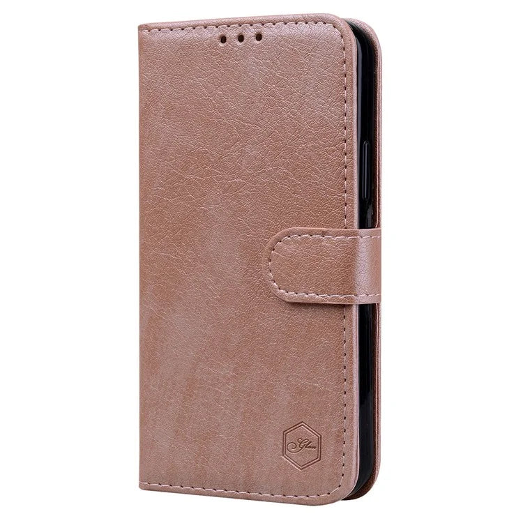 For Samsung Galaxy S24 FE Case Solid Color Leather Folding Stand Wallet Leather Phone Cover