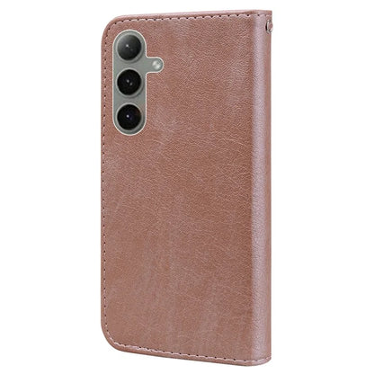 For Samsung Galaxy S24 FE Case Solid Color Leather Folding Stand Wallet Leather Phone Cover