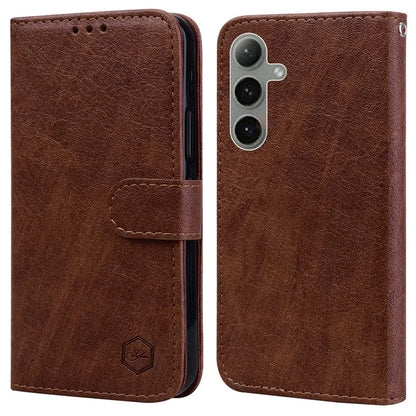 For Samsung Galaxy S24 FE Case Solid Color Leather Folding Stand Wallet Leather Phone Cover