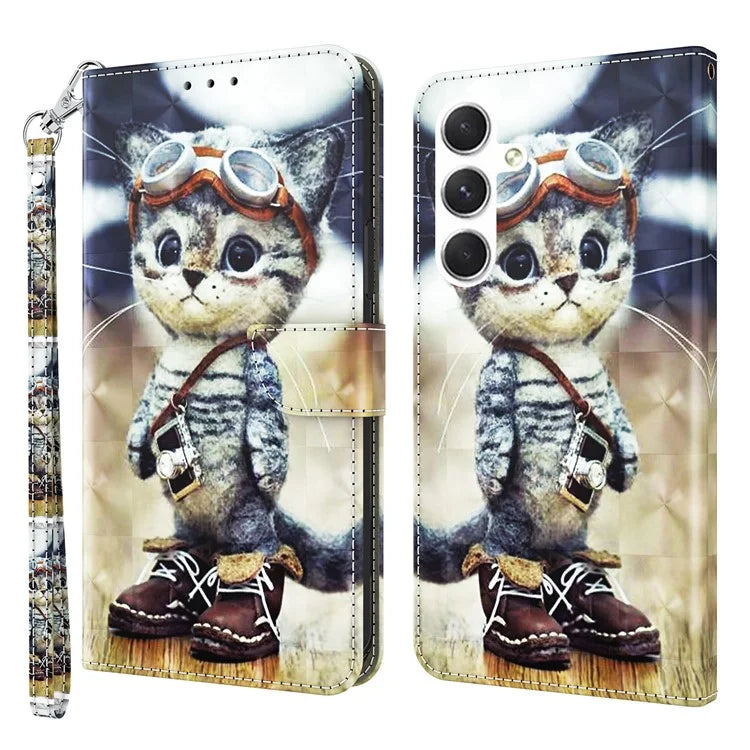 For Samsung Galaxy A16 5G Case Stand Pattern Printing Leather Phone Cover