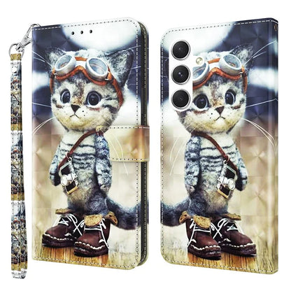 For Samsung Galaxy A16 5G Case Stand Pattern Printing Leather Phone Cover