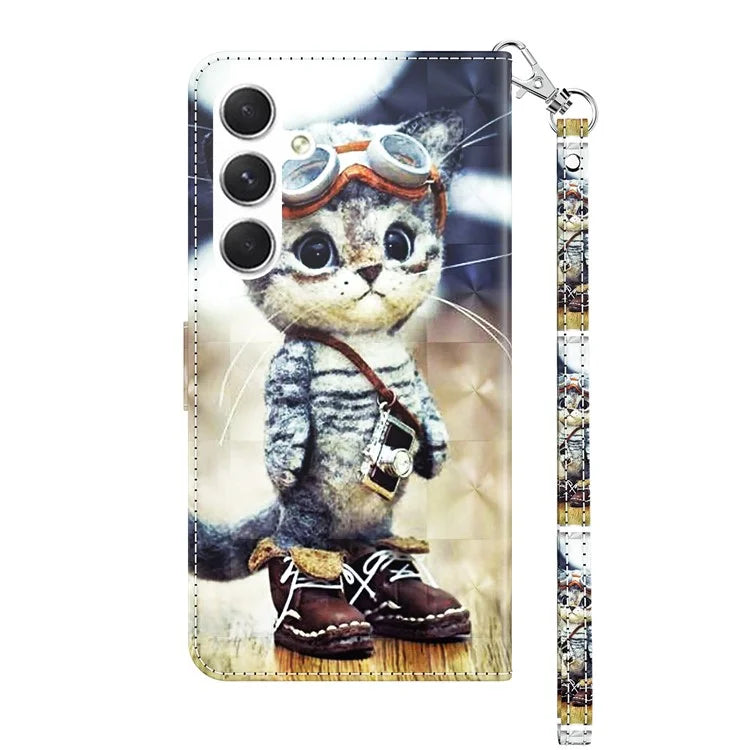 For Samsung Galaxy A16 5G Case Stand Pattern Printing Leather Phone Cover