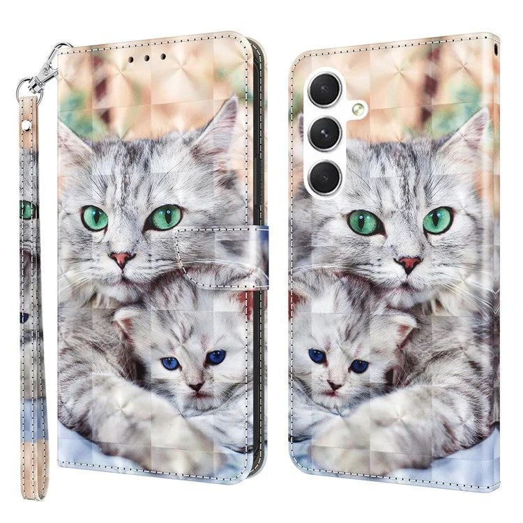 For Samsung Galaxy A16 5G Case Stand Pattern Printing Leather Phone Cover