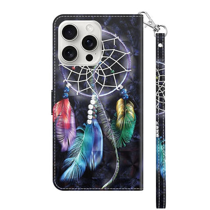 For iPhone 16 Pro Max Case Stand Pattern Printing Leather Phone Cover
