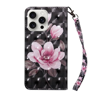 For iPhone 16 Pro Max Case Stand Pattern Printing Leather Phone Cover