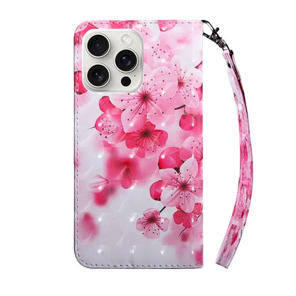 For iPhone 16 Pro Max Case Stand Pattern Printing Leather Phone Cover