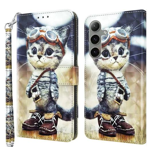For Samsung Galaxy S24 FE Case Stand Pattern Printing Leather Phone Cover