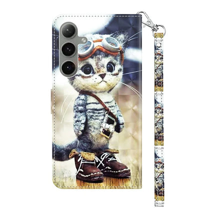 For Samsung Galaxy S24 FE Case Stand Pattern Printing Leather Phone Cover