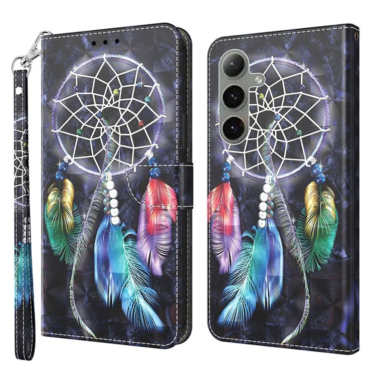 For Samsung Galaxy S24 FE Case Stand Pattern Printing Leather Phone Cover