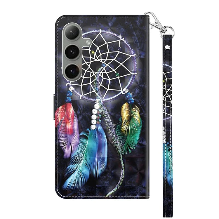For Samsung Galaxy S24 FE Case Stand Pattern Printing Leather Phone Cover