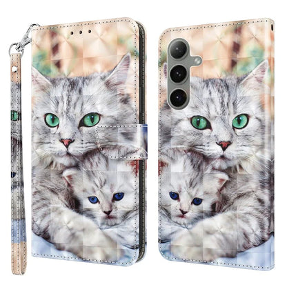 For Samsung Galaxy S24 FE Case Stand Pattern Printing Leather Phone Cover