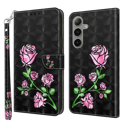 For Samsung Galaxy S24 FE Case Stand Pattern Printing Leather Phone Cover