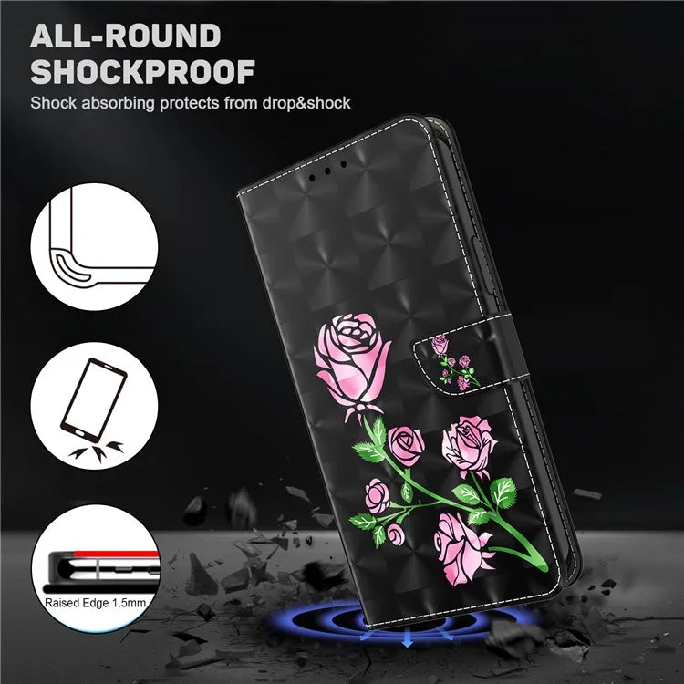 For Samsung Galaxy S24 FE Case Stand Pattern Printing Leather Phone Cover