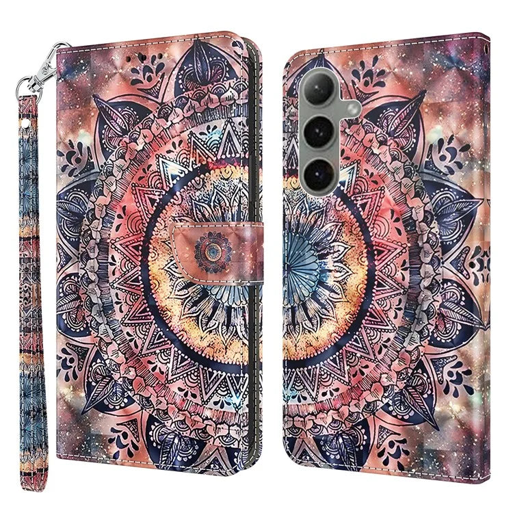 For Samsung Galaxy S24 FE Case Stand Pattern Printing Leather Phone Cover