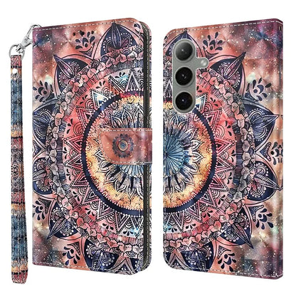 For Samsung Galaxy S24 FE Case Stand Pattern Printing Leather Phone Cover