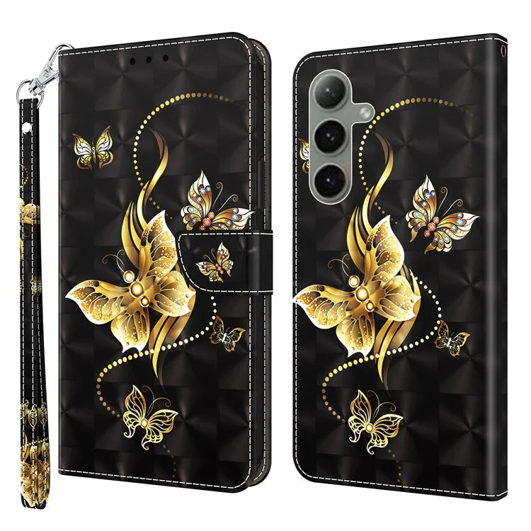 For Samsung Galaxy S24 FE Case Stand Pattern Printing Leather Phone Cover