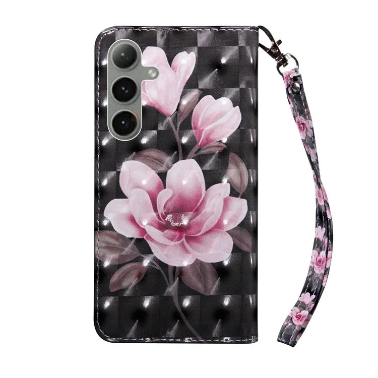 For Samsung Galaxy S24 FE Case Stand Pattern Printing Leather Phone Cover