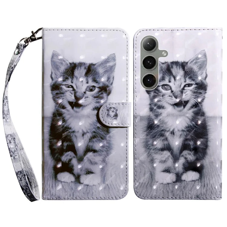 For Samsung Galaxy S24 FE Case Stand Pattern Printing Leather Phone Cover