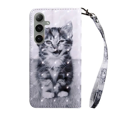 For Samsung Galaxy S24 FE Case Stand Pattern Printing Leather Phone Cover