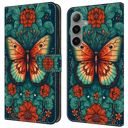 For Samsung Galaxy S24 FE Case Pattern Printed Protective Leather Flip Phone Case