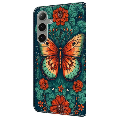For Samsung Galaxy S24 FE Case Pattern Printed Protective Leather Flip Phone Case