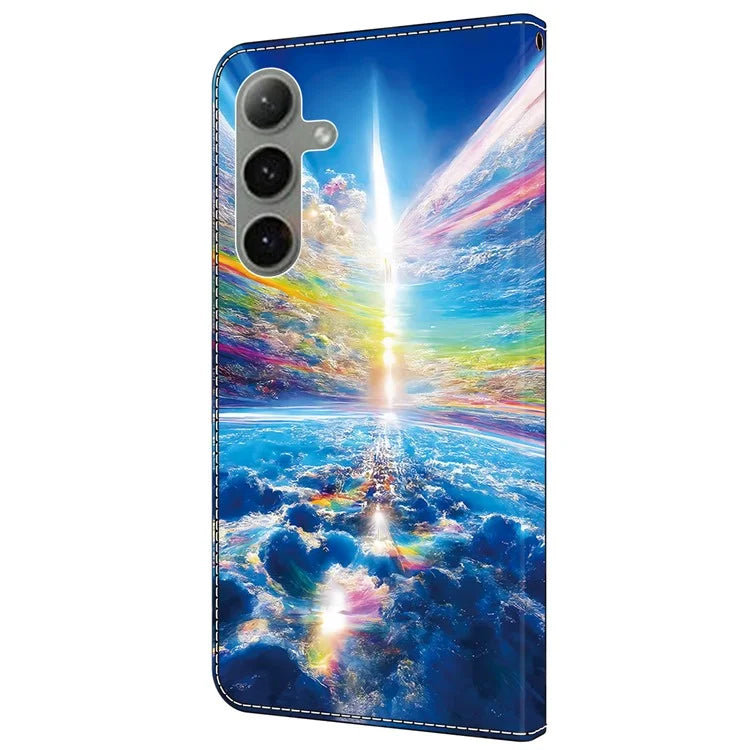 For Samsung Galaxy S24 FE Case Pattern Printed Protective Leather Flip Phone Case