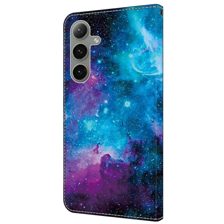 For Samsung Galaxy S24 FE Case Pattern Printed Protective Leather Flip Phone Case