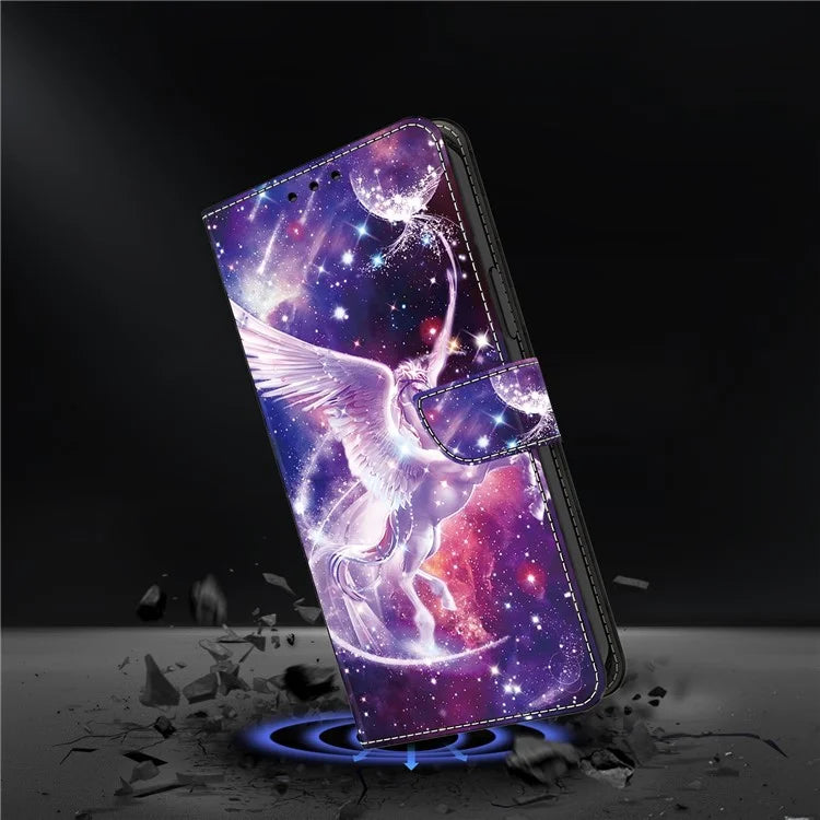 For Samsung Galaxy S24 FE Case Pattern Printed Protective Leather Flip Phone Case
