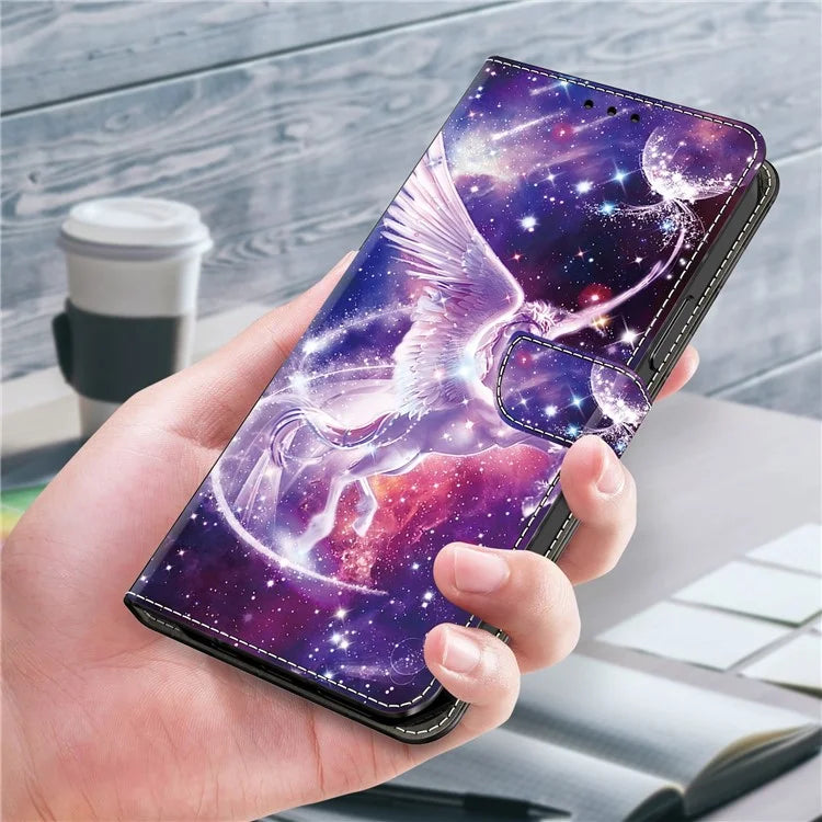 For Samsung Galaxy S24 FE Case Pattern Printed Protective Leather Flip Phone Case