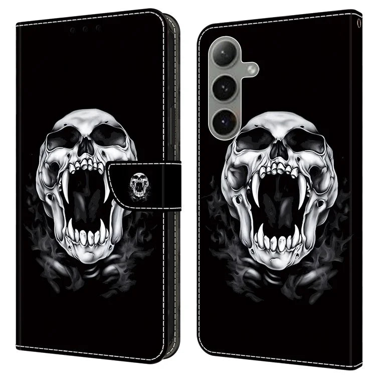 For Samsung Galaxy S24 FE Case Pattern Printed Protective Leather Flip Phone Case