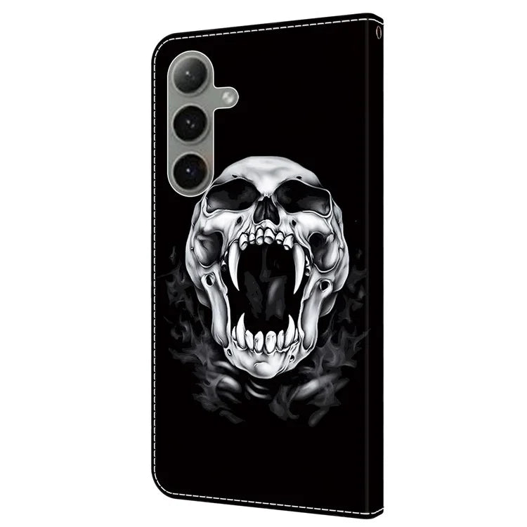 For Samsung Galaxy S24 FE Case Pattern Printed Protective Leather Flip Phone Case