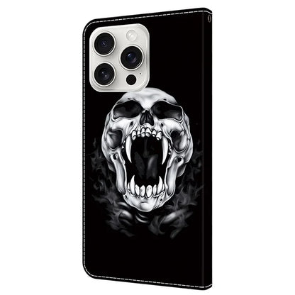 For iPhone 16 Pro Case Pattern Printed Protective Leather Flip Phone Case
