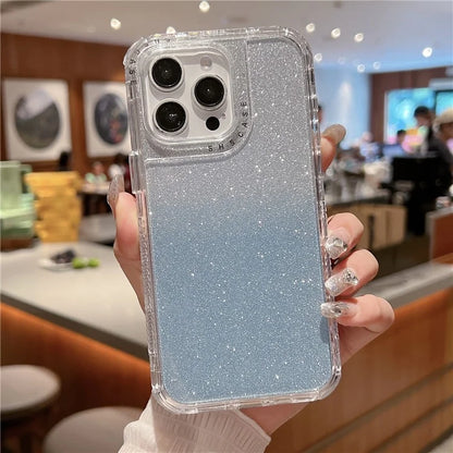 For iPhone 16 Pro Case Glitter Design PC+TPU Shockproof Phone Cover