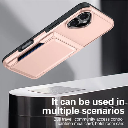 For iPhone 16 Plus Cases Card Slot TPU+PC Kickstand Phone Case