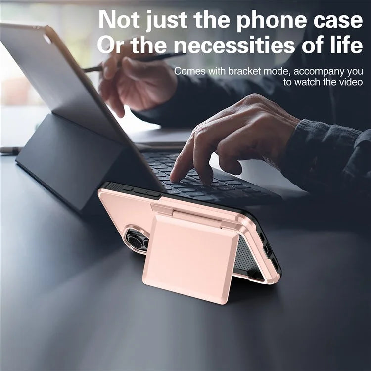 For iPhone 16 Plus Cases Card Slot TPU+PC Kickstand Phone Case