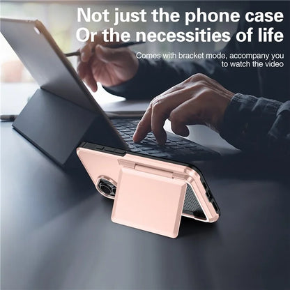 For iPhone 16 Plus Cases Card Slot TPU+PC Kickstand Phone Case