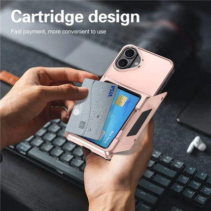 For iPhone 16 Plus Cases Card Slot TPU+PC Kickstand Phone Case
