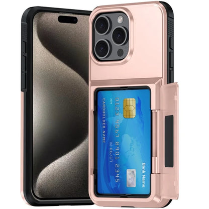 For iPhone 14 Pro Max Cases Card Slot TPU+PC Kickstand Phone Case
