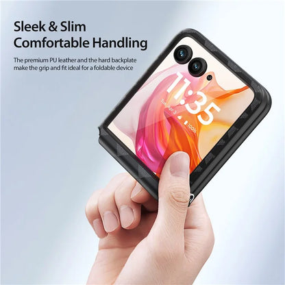 DUX DUCIS Fitt Series for Motorola Razr 50 Ultra 5G Case Rhombus Leather+TPU Phone Cover