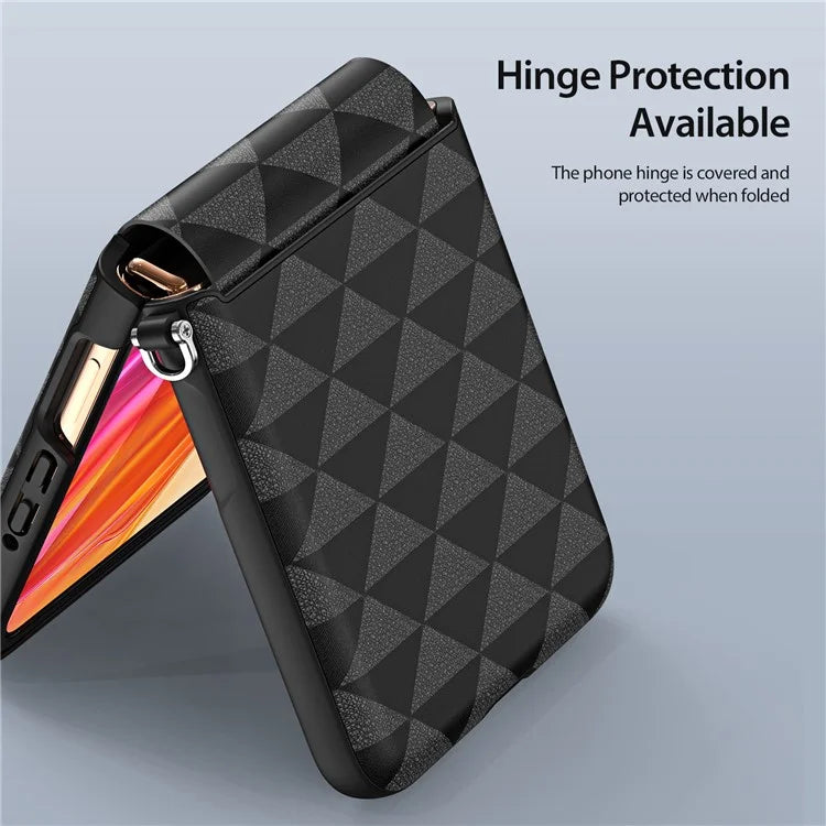 DUX DUCIS Fitt Series for Motorola Razr 50 Ultra 5G Case Rhombus Leather+TPU Phone Cover