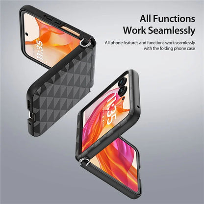 DUX DUCIS Fitt Series for Motorola Razr 50 Ultra 5G Case Rhombus Leather+TPU Phone Cover