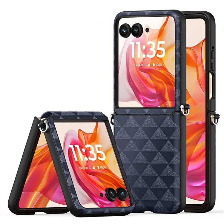 DUX DUCIS Fitt Series for Motorola Razr 50 Ultra 5G Case Rhombus Leather+TPU Phone Cover