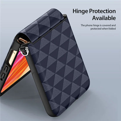 DUX DUCIS Fitt Series for Motorola Razr 50 Ultra 5G Case Rhombus Leather+TPU Phone Cover