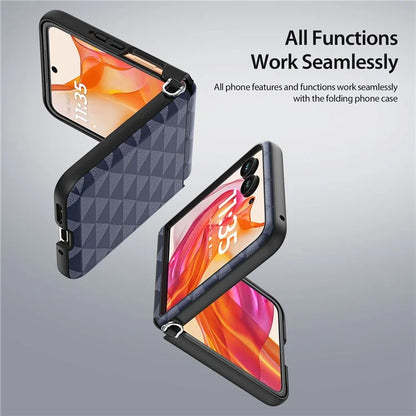 DUX DUCIS Fitt Series for Motorola Razr 50 Ultra 5G Case Rhombus Leather+TPU Phone Cover