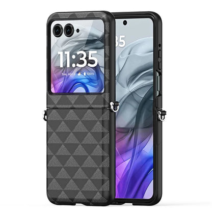 DUX DUCIS Fitt Series for Motorola Razr 50 5G Case Rhombus Leather+TPU Phone Cover