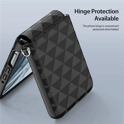 DUX DUCIS Fitt Series for Motorola Razr 50 5G Case Rhombus Leather+TPU Phone Cover