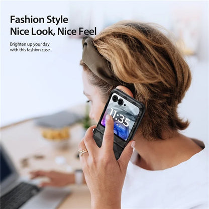 DUX DUCIS Fitt Series for Motorola Razr 50 5G Case Rhombus Leather+TPU Phone Cover