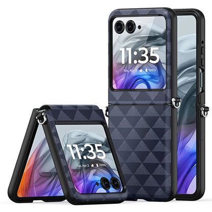 DUX DUCIS Fitt Series for Motorola Razr 50 5G Case Rhombus Leather+TPU Phone Cover