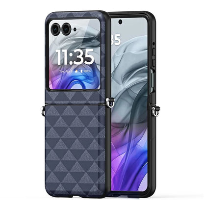 DUX DUCIS Fitt Series for Motorola Razr 50 5G Case Rhombus Leather+TPU Phone Cover