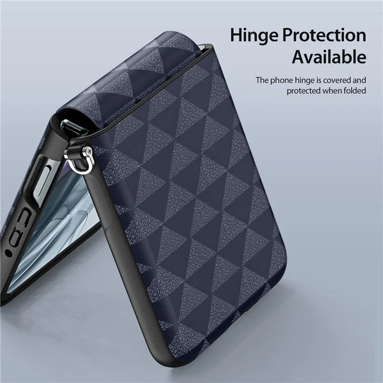DUX DUCIS Fitt Series for Motorola Razr 50 5G Case Rhombus Leather+TPU Phone Cover